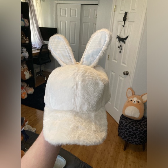 Soft Fuzzy Bunny Ear Baseball Cap Hat - Picture 5 of 5